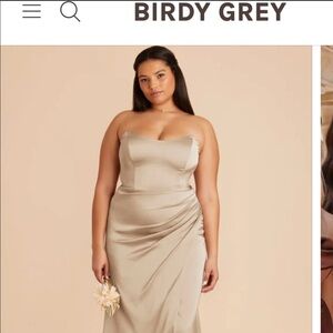 Size XL birdy grey strapless bridesmaids dress NWT